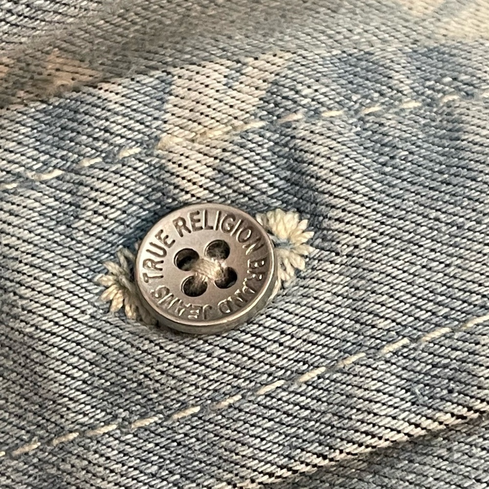 NWT True Religion Denim Logo Blue Shirt Dress - Picture 10 of 16